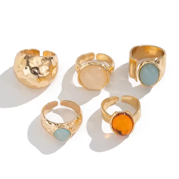 Retro Bohemian Gold Ring Set - Picture 5 of 11